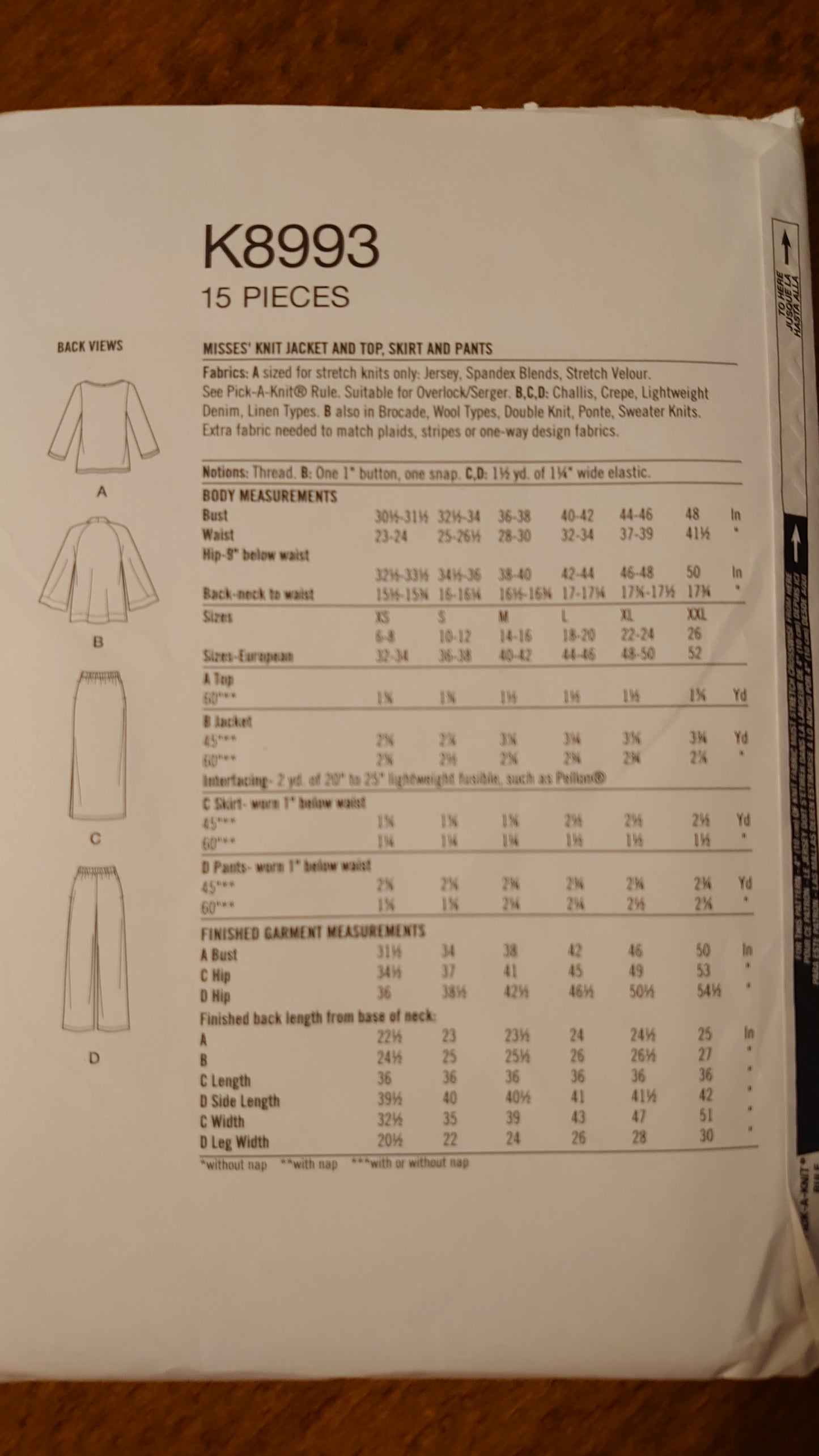 Simplicity K8993 Size A
