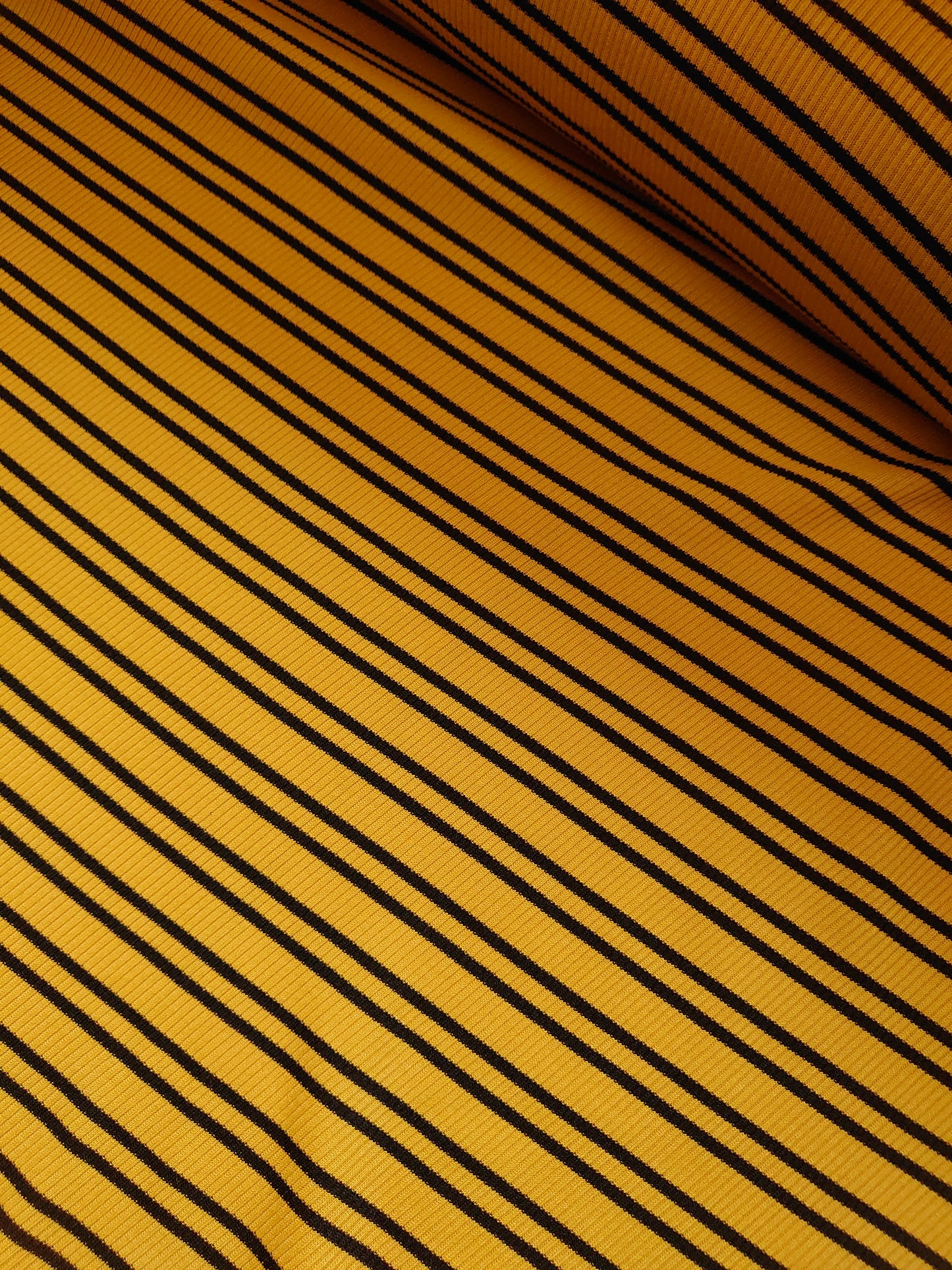 Mustard ribbed stretch jersey