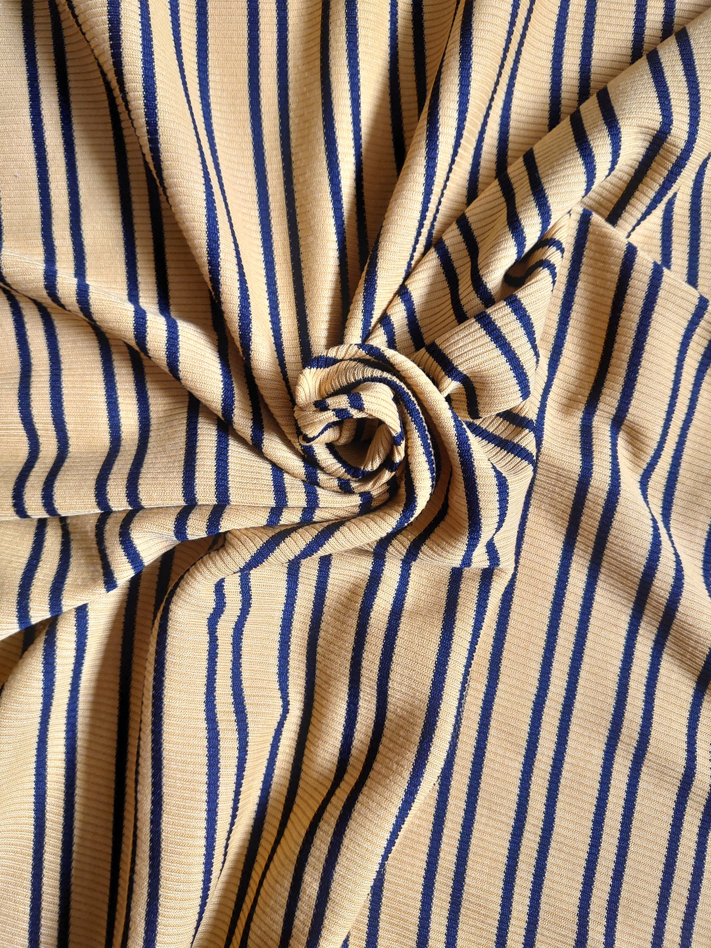 Mustard ribbed stretch jersey