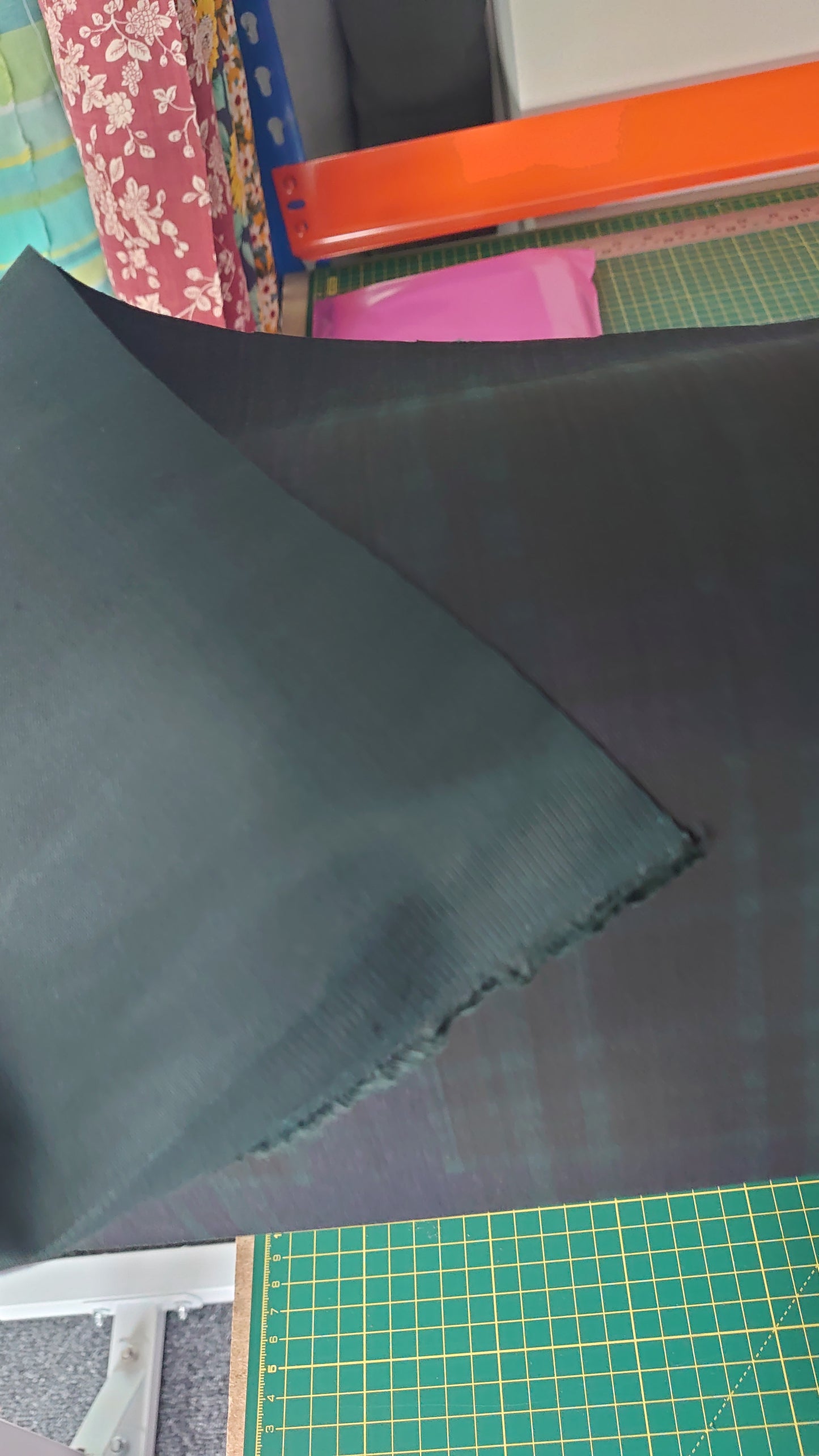 Bottle Green Check Stretch Cotton 3m for £15