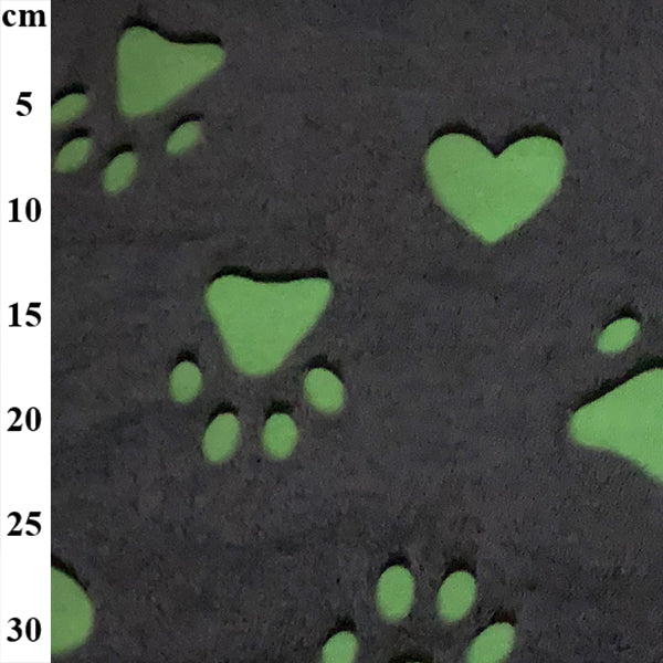 Glow in the Dark Paw & Heart Cuddle Fleece