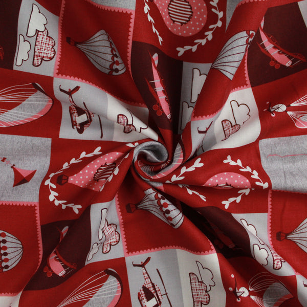 "Head In The Clouds" Aircraft 100% Cotton