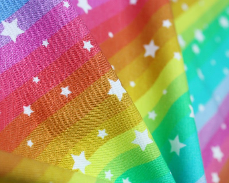 Rainbow stripe Star Cotton Jersey