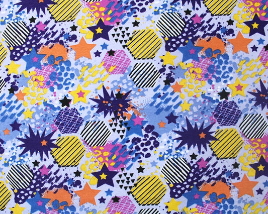 Graphic Hexagons French Terry - Lilac