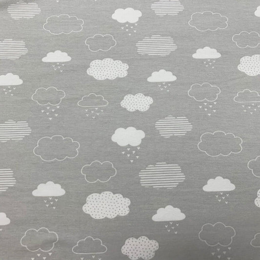 Clouds – Cotton Spandex Jersey Grey