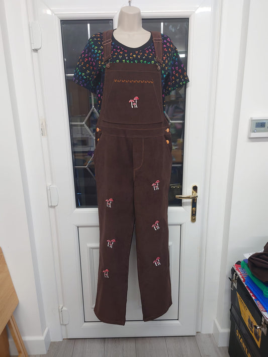 Mushroom Cotton Dungarees (size small)