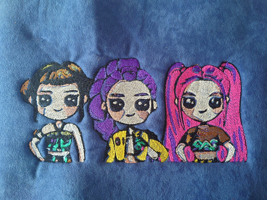K-pop Girl Trio Fan Art Embroidery File