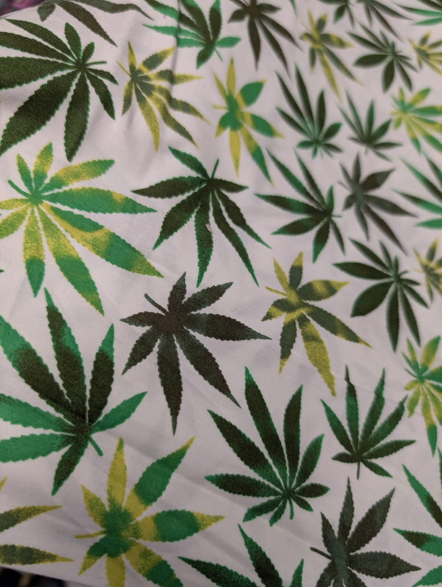 100% Cotton Poplin Fabric Rose & Hubble Mary Jane's Hemp Plant Garden Leaves