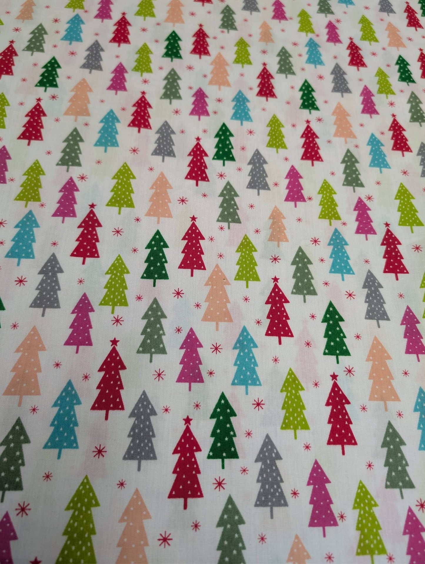 Printed Polycotton Fabric - Christmas trees
