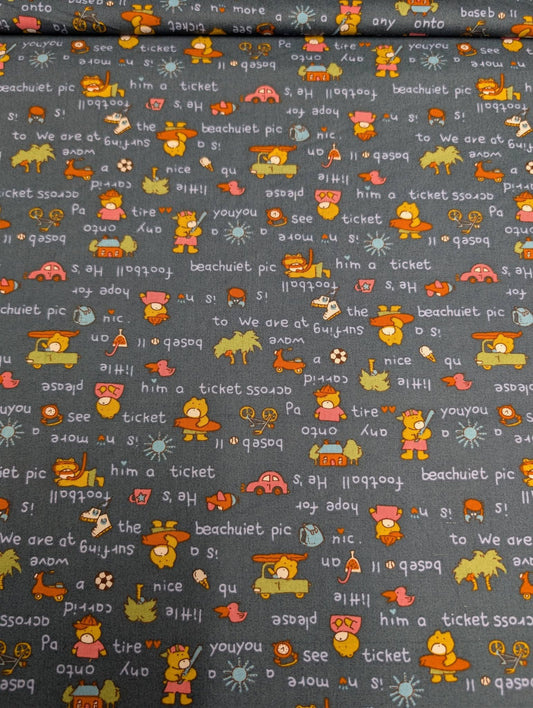 Bears Japan superfine 100% cotton green 1.5m piece