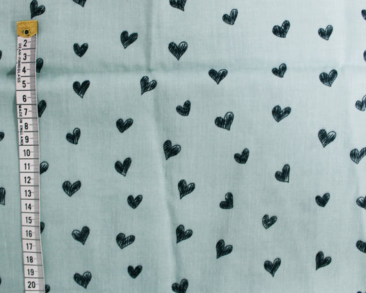 Doodle Hearts Double Gauze
Sage