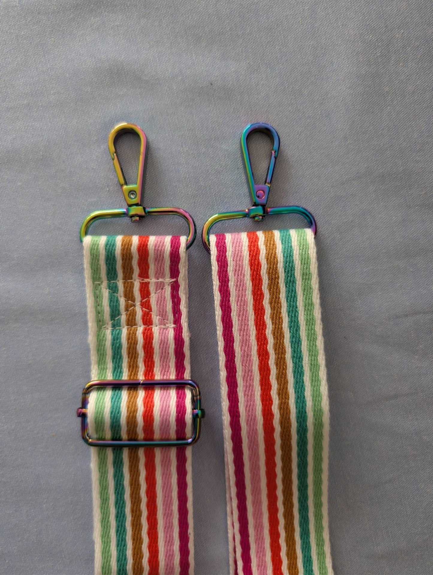 rainbow stripe bag strap