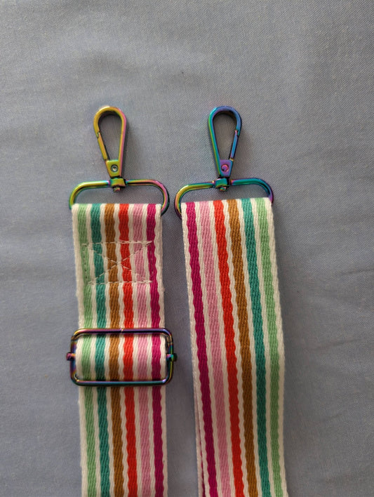 rainbow stripe bag strap