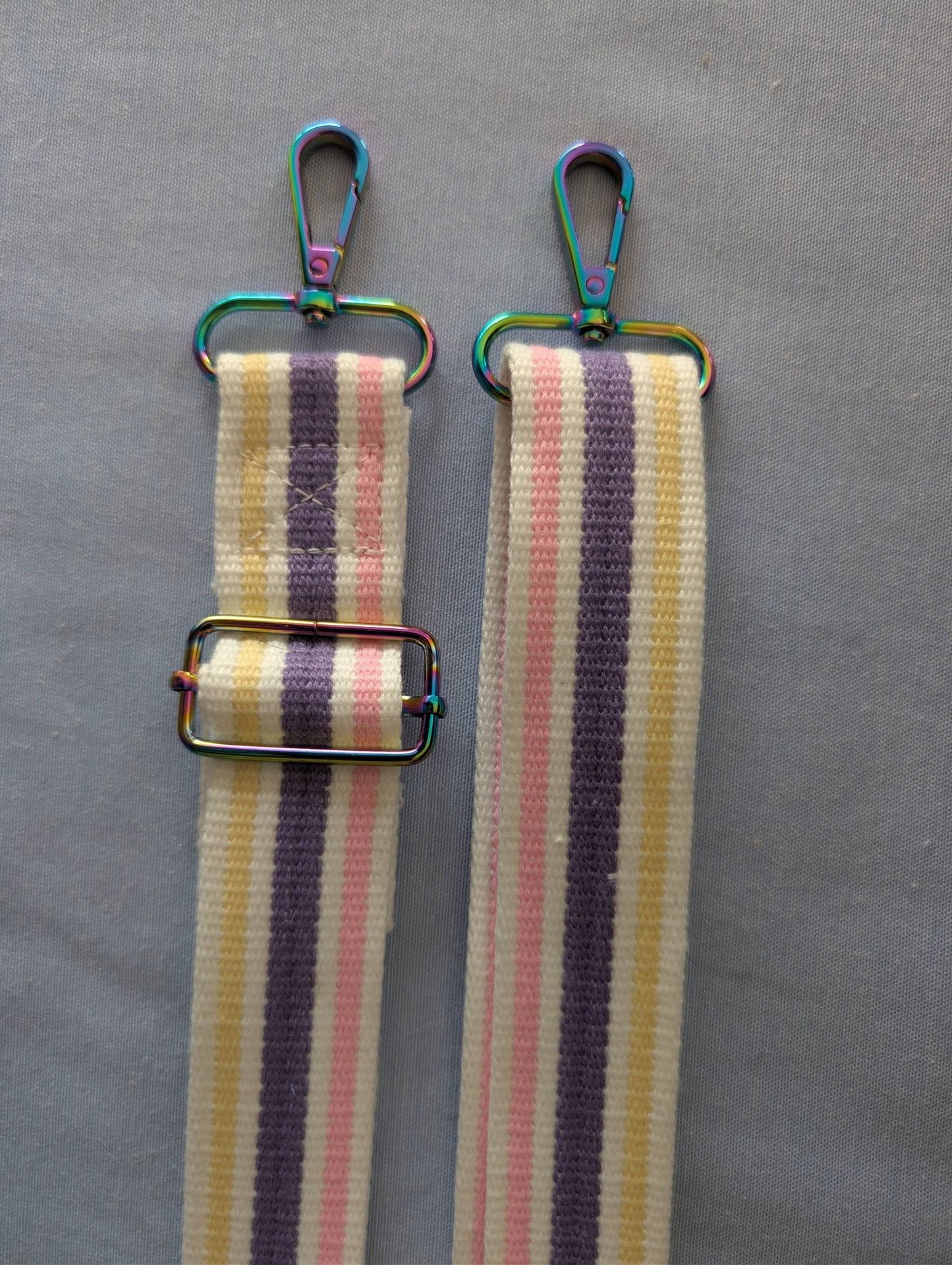 pastel stripe bag strap