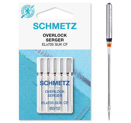 Schmetz ELx705 Sewing Machine Needles Jersey: 80(12): 5 Pieces