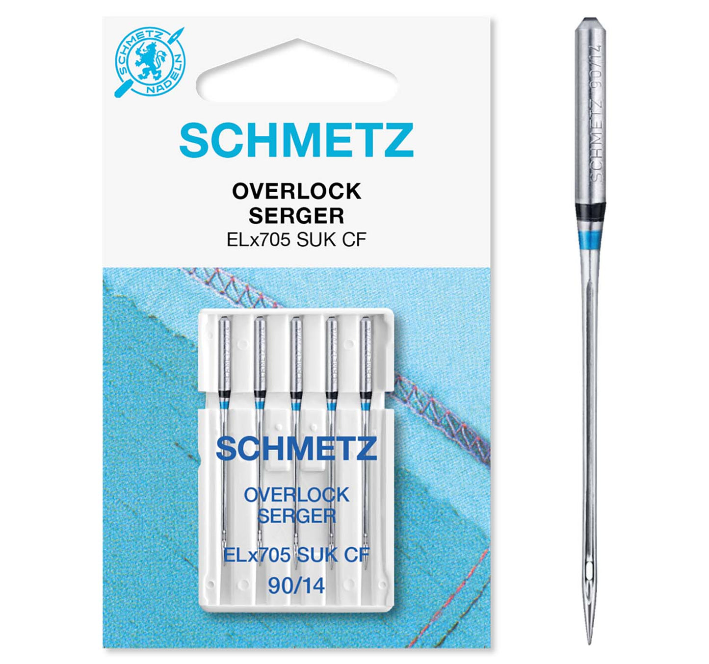 Schmetz ELx705 Sewing Machine Needles: Overlock Jersey: 90(14): 5 Pieces