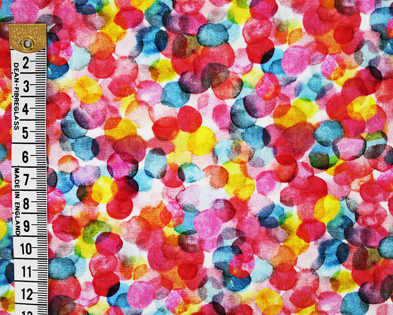 Watercolour Rainbow Spot Digital Cotton Jersey
