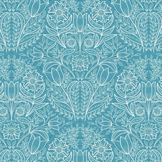 Nutex vintage floral blue 100% cotton