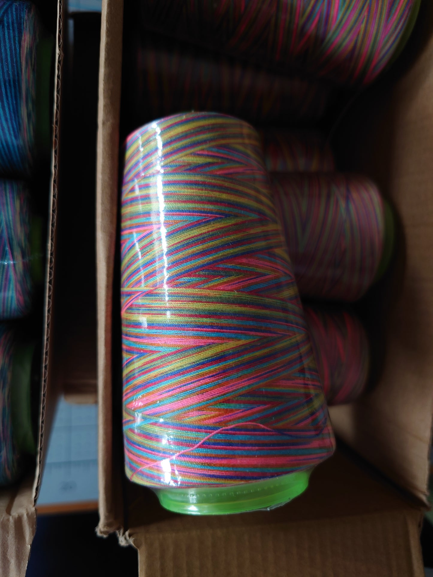 Multi Rainbow variegated overlocker cones - 107