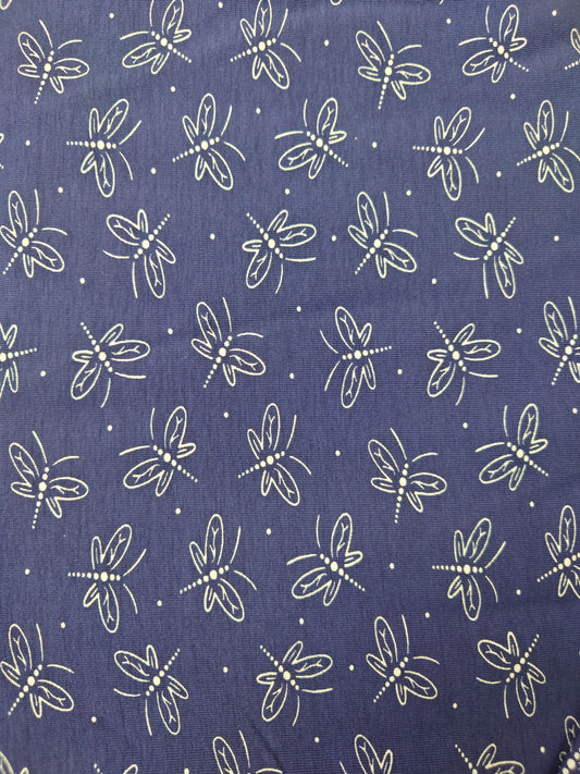 Dragonfly Navy Cotton Jersey