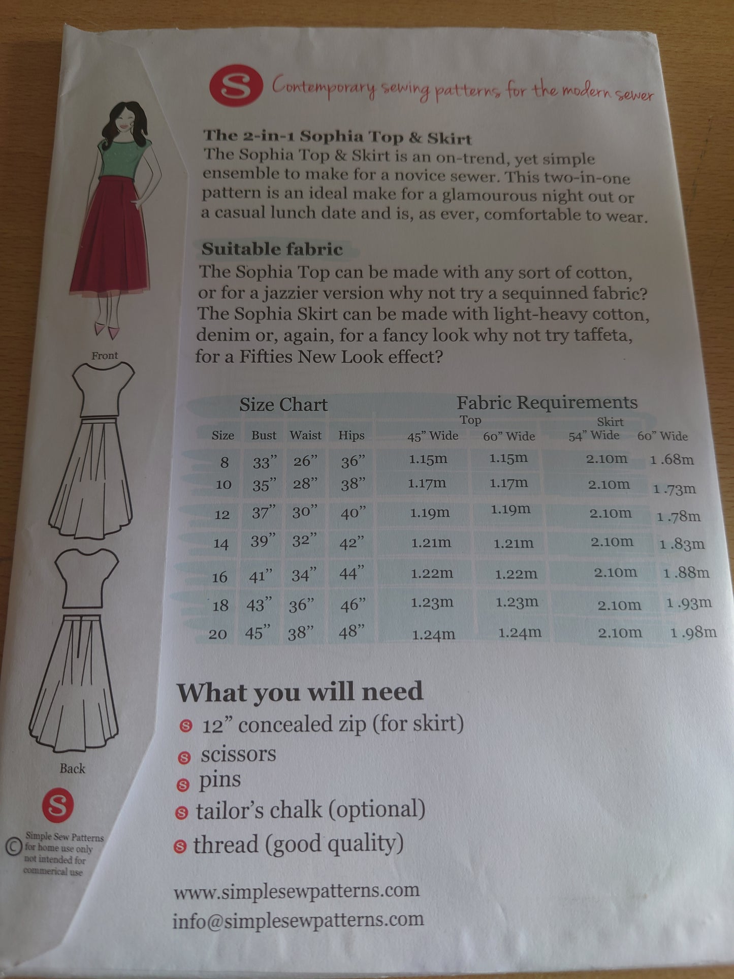 Simple Sew 2-in-1 Sophia Top & Skirt