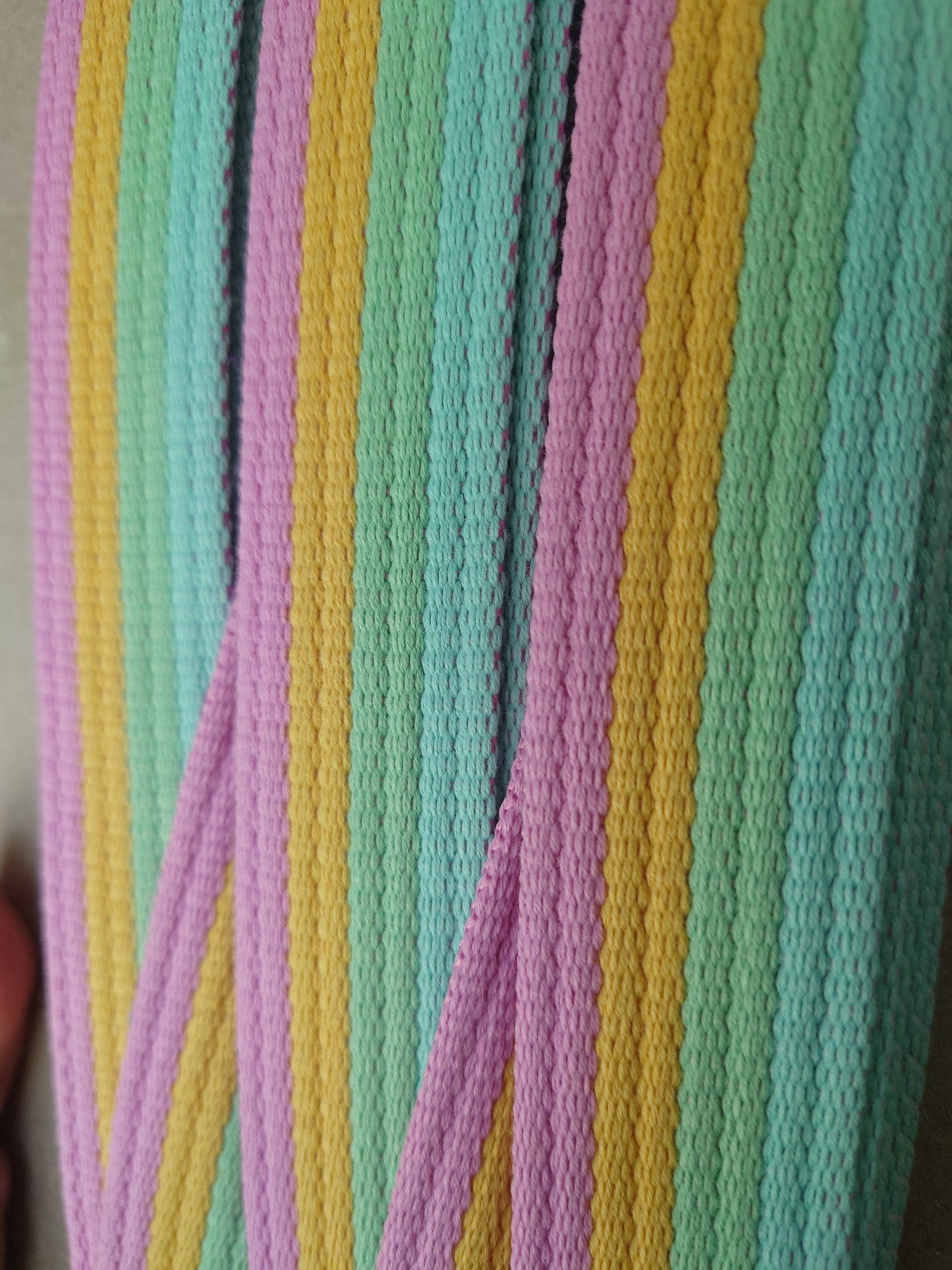 structured pastel cotton mix webbing 30mm, sky/mint/lemon/pink