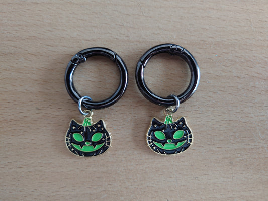 Green Pumpkin Cat Boot Charms