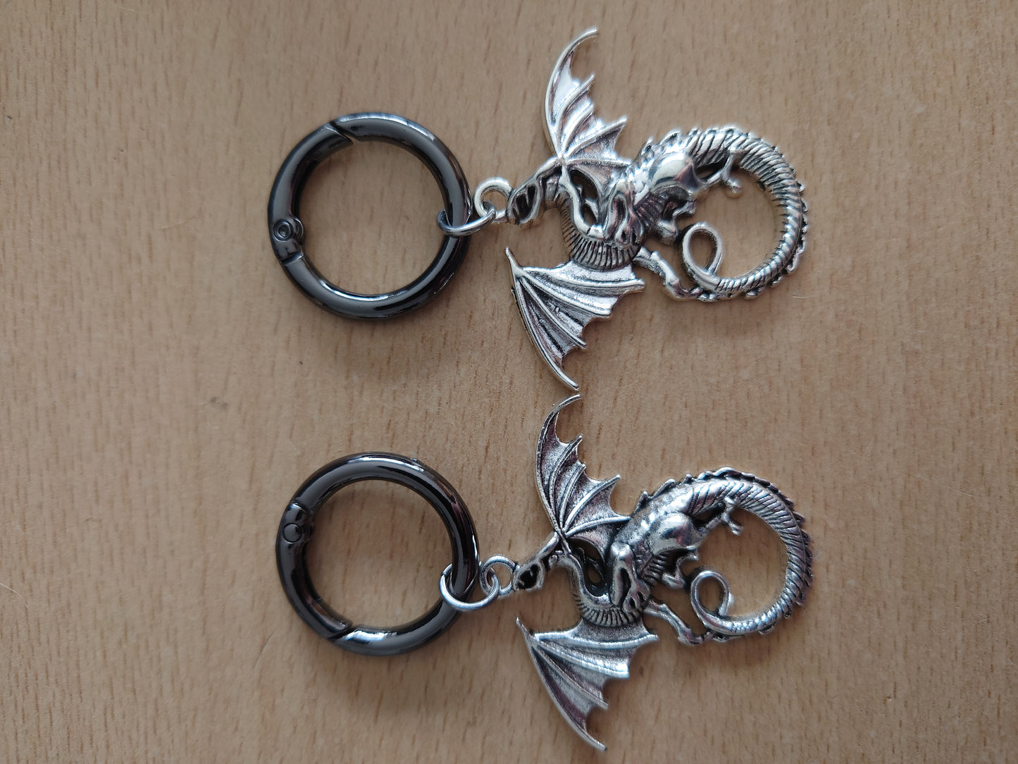 Large Silver Dragon Boot Charms