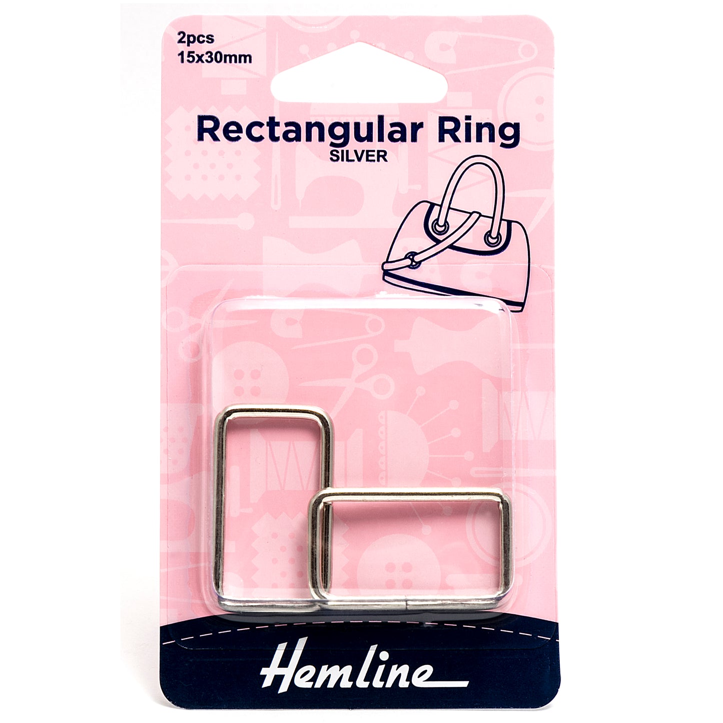 Rectangular Ring: 30mm: Nickel Silver: 2 Pieces