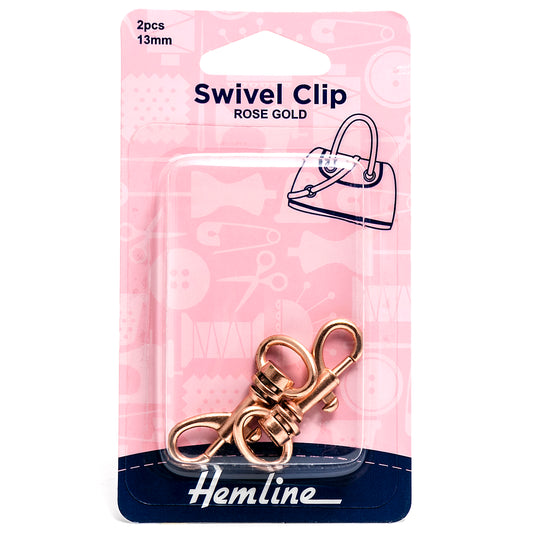 Swivel Clip: 13mm: Rose Gold: 2 Pieces