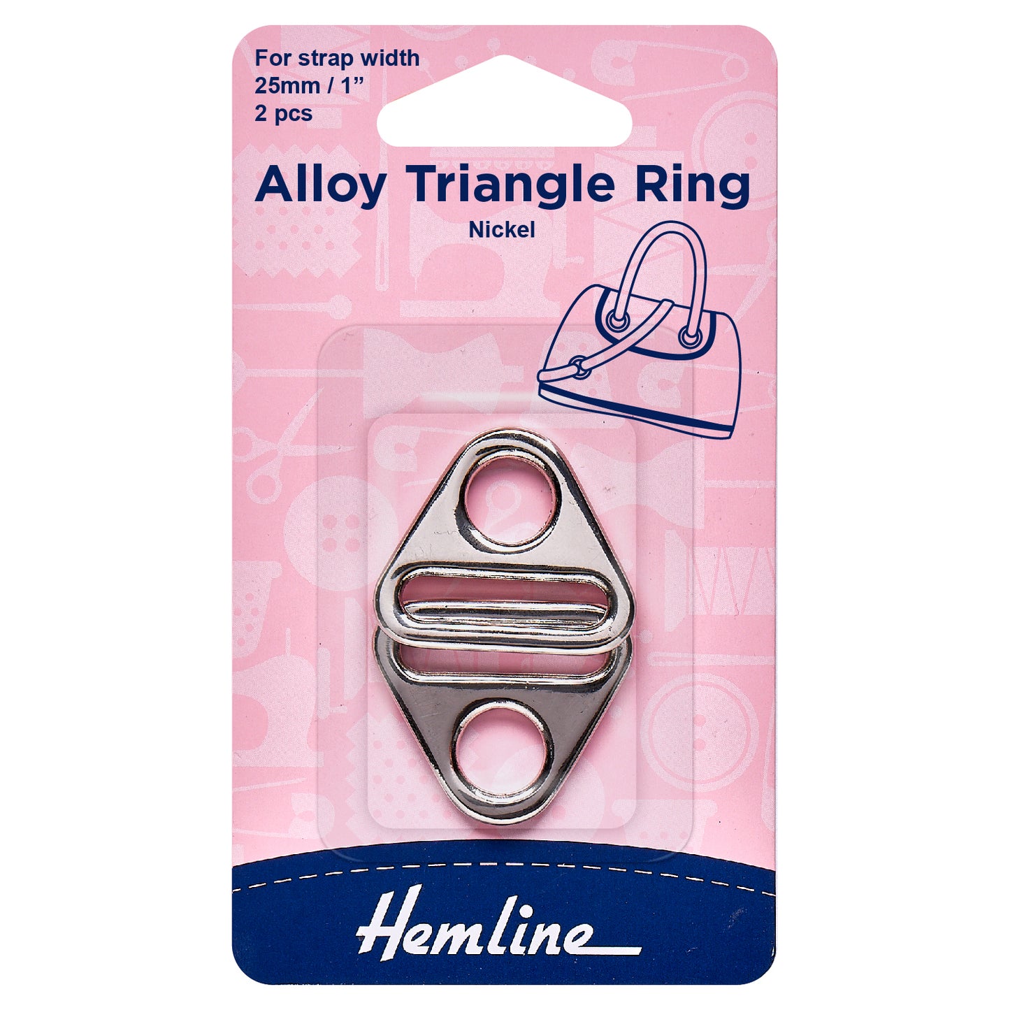 Alloy Triangle Rings: 25mm: Silver: 2 Pieces