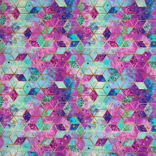 Digital Printed Cotton Jersey - Geo Glamour