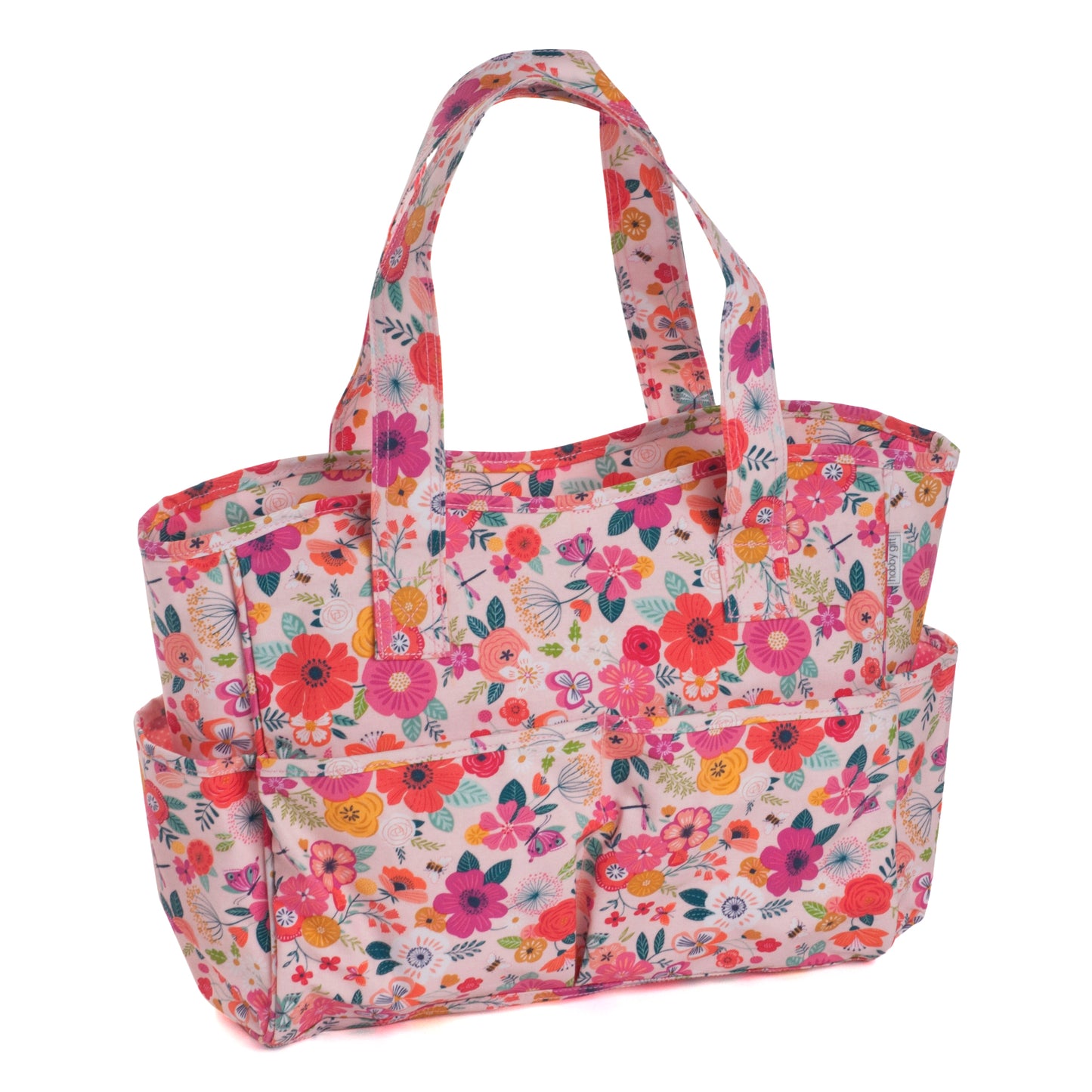Craft Bag: Matt PVC: Floral Garden: Pink