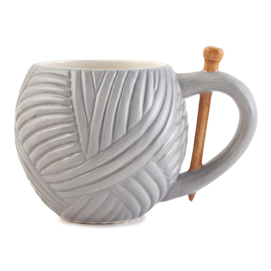 Grey yarn ball mug