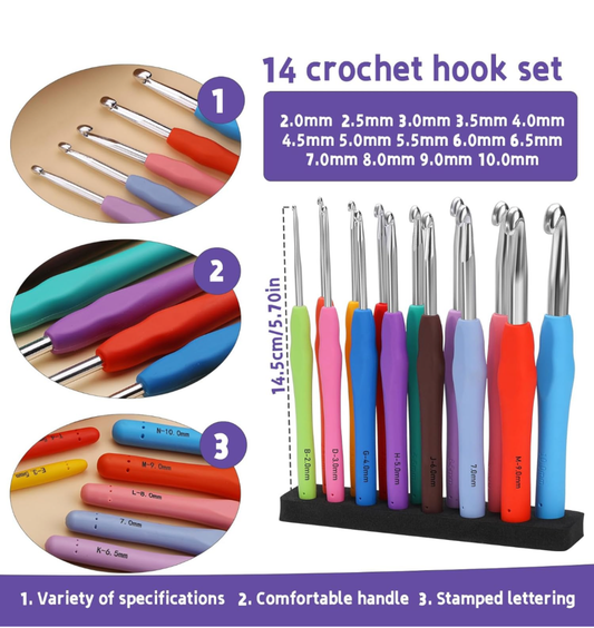 Crochet Hook Set: Easy Grip