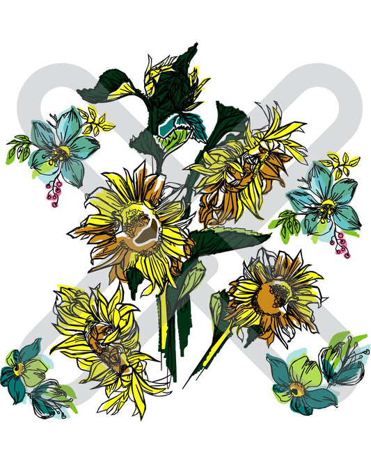 Sunflowers and Flowers Embroidery FILE