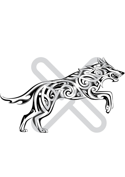 Running Wolf, Machine Embroidery File