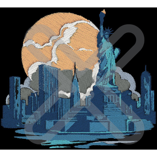 New York Sun Set Embroidery File