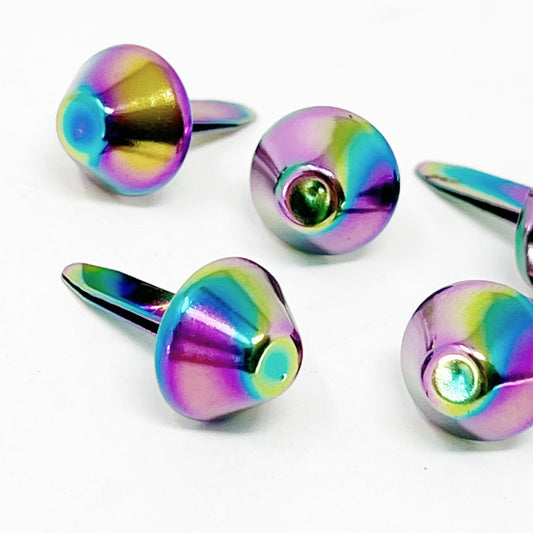 2x 12mm Rainbow metal bag feet