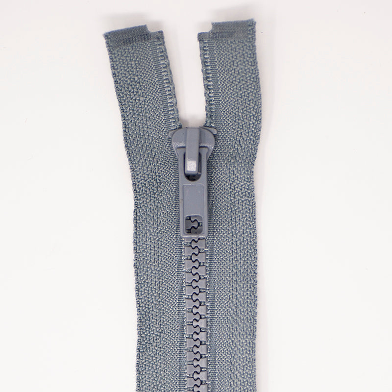 Grey - 60cm / 24″ open end chunky nylon zips
