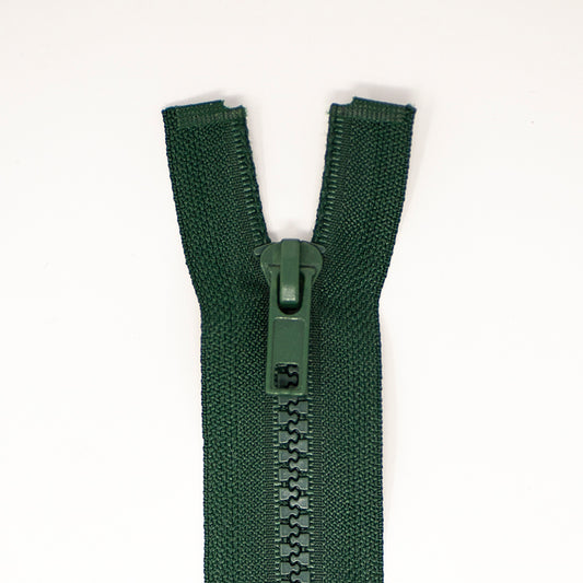 Green - 60cm / 24″ open end chunky nylon zips