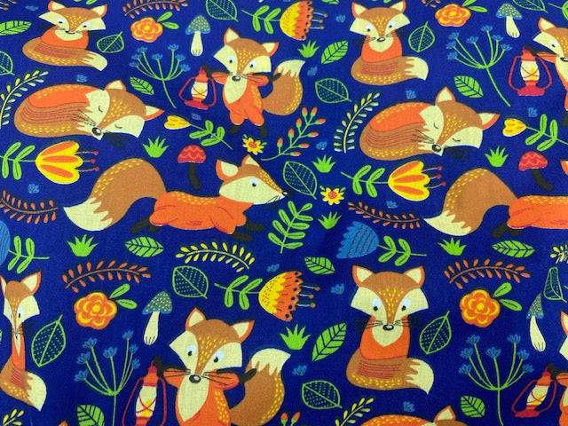 Clever Fox - Poly/Cotton Print 95cm piece