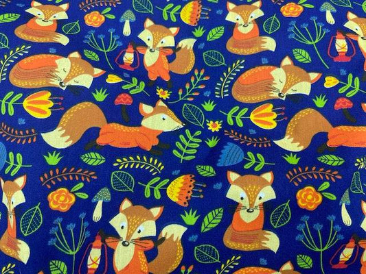 Clever Fox - Poly/Cotton Print 95cm piece