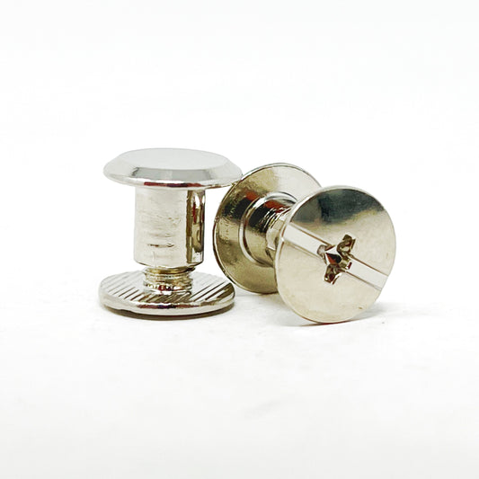 Chicago Screws - 10mm diameter x 6mm - silver - pack of 8