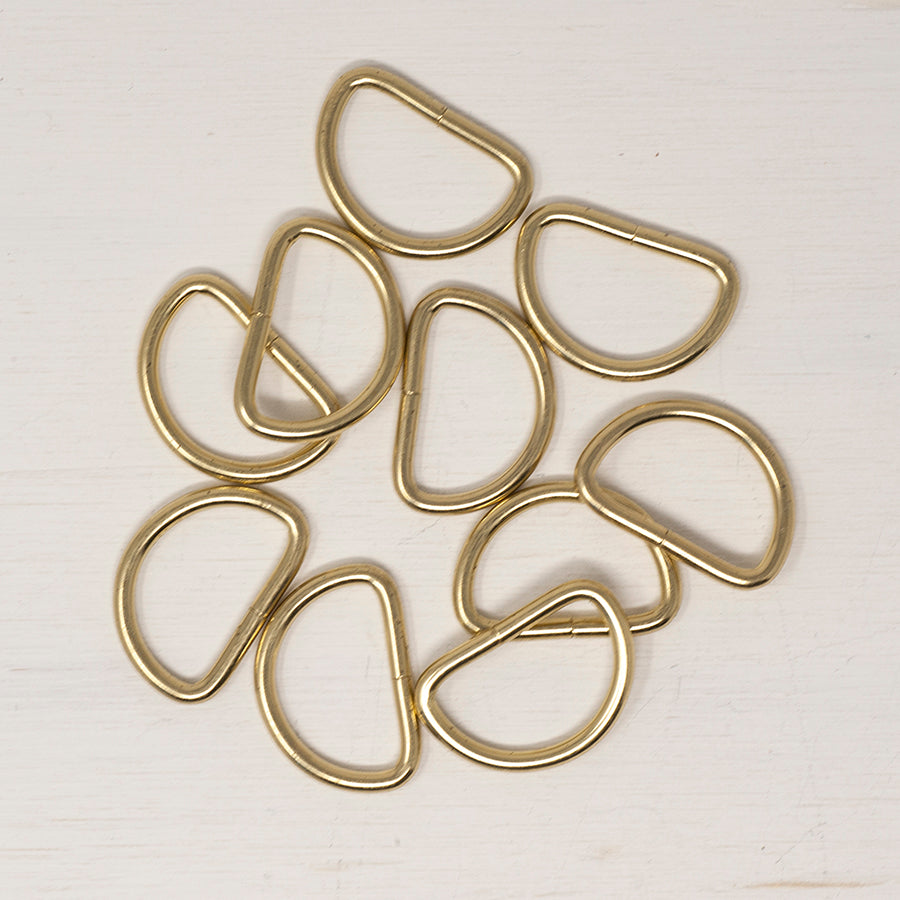 25mm bright brass D Ring