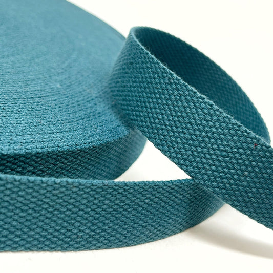 Trim: Webbing: Cotton mix: 25mm: teal