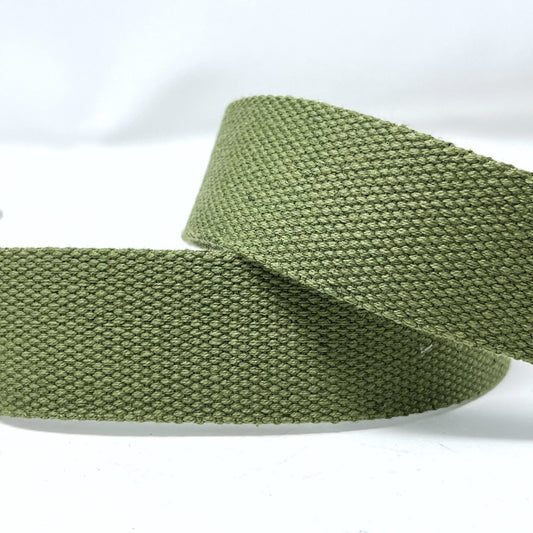 Trim: Webbing: Cotton mix: 25mm: Khaki
