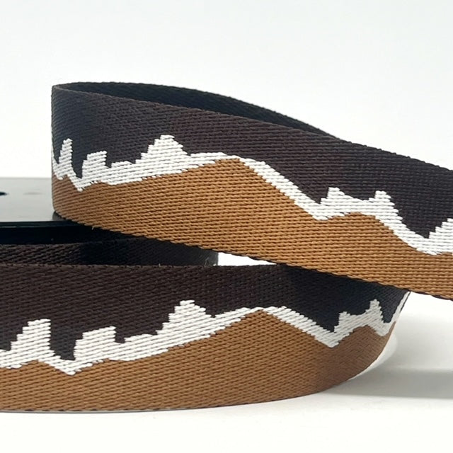 40mm wide mountain design webbing brown/brown
