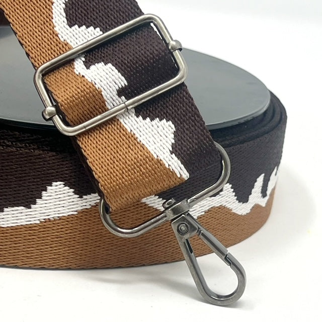 40mm wide mountain design webbing brown/brown