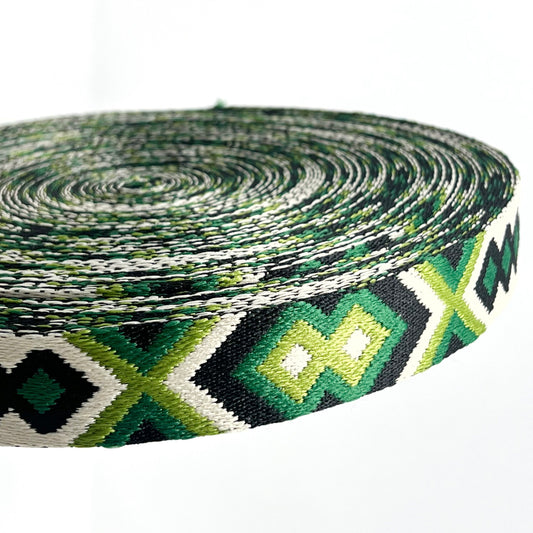 38mm tribal webbing, bottle/leaf/natural/black